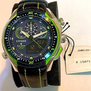 Citizen Men’s ProMaster SST Eco Drive Blue Dial Leather Band Watch JW0138-08L